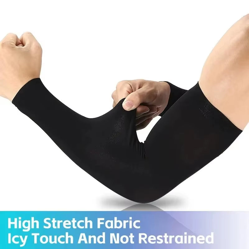Ice Silk UV Protection Arm Sleeves for Cycling, Running, and Outdoor Fitness Activities