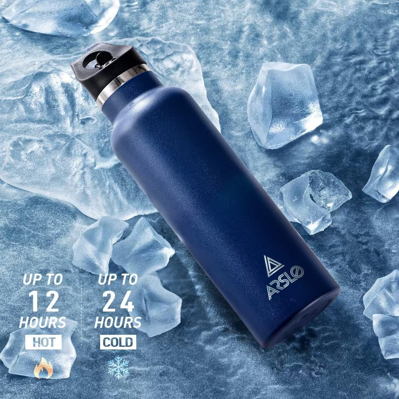 Professional Stainless Steel Double Wall Vacuum Insulated Water Bottle with Straw Lid - Keeps Beverages Cold for 24 Hours and Hot for 12 Hours, Ideal for Hiking and Sports