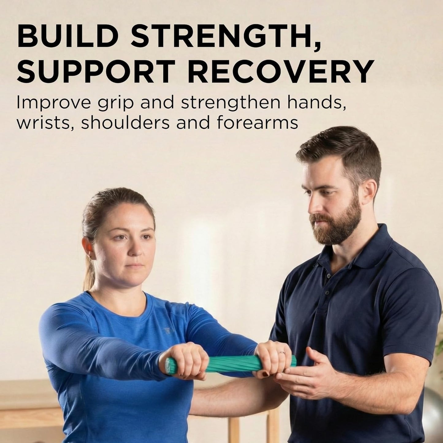 Flexbar Resistance Bar - Medium Green Flex Therapy Tool for Physical Rehabilitation, Wrist and Forearm Exercise, Non-Slip Grip, Compact Design