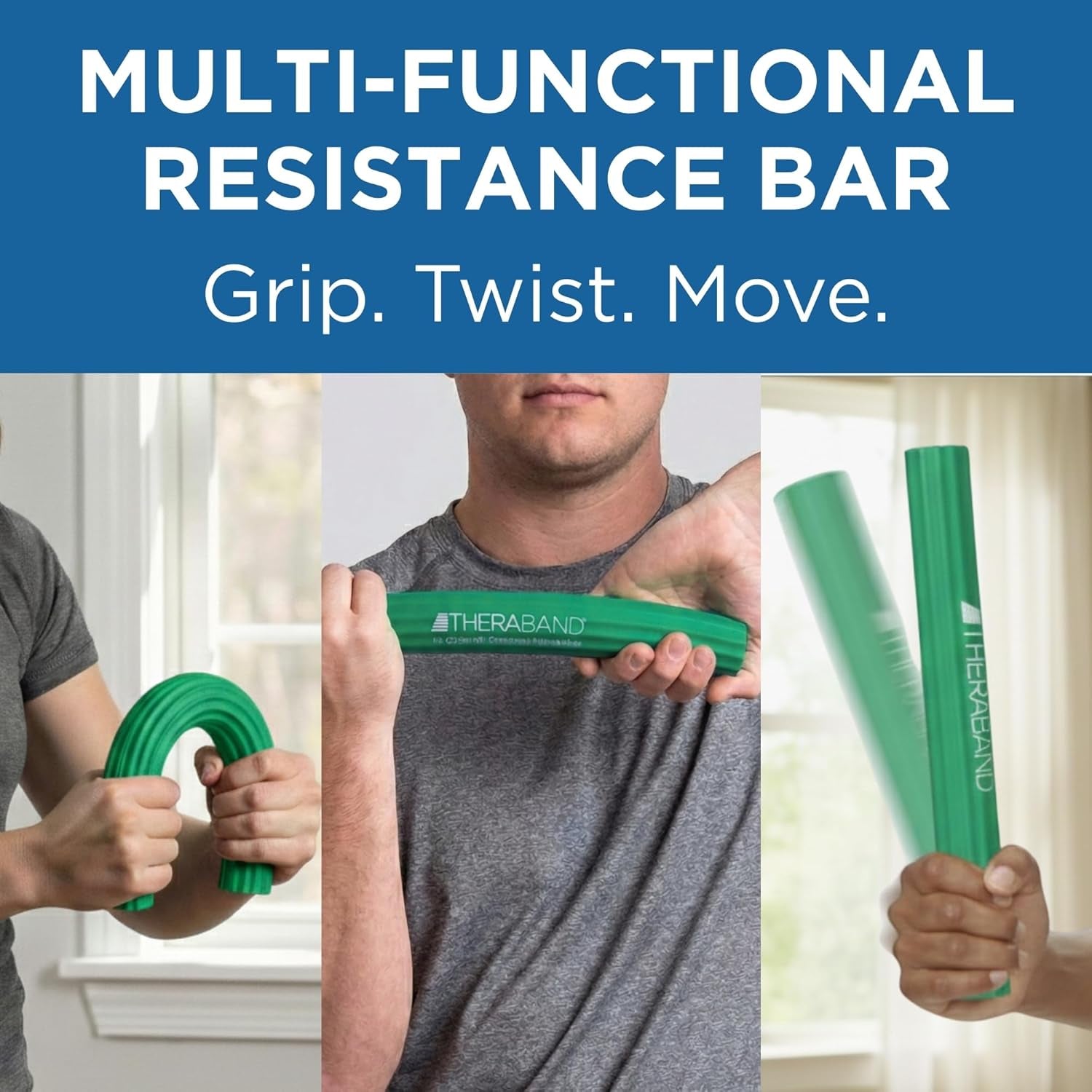 Flexbar Resistance Bar - Medium Green Flex Therapy Tool for Physical Rehabilitation, Wrist and Forearm Exercise, Non-Slip Grip, Compact Design
