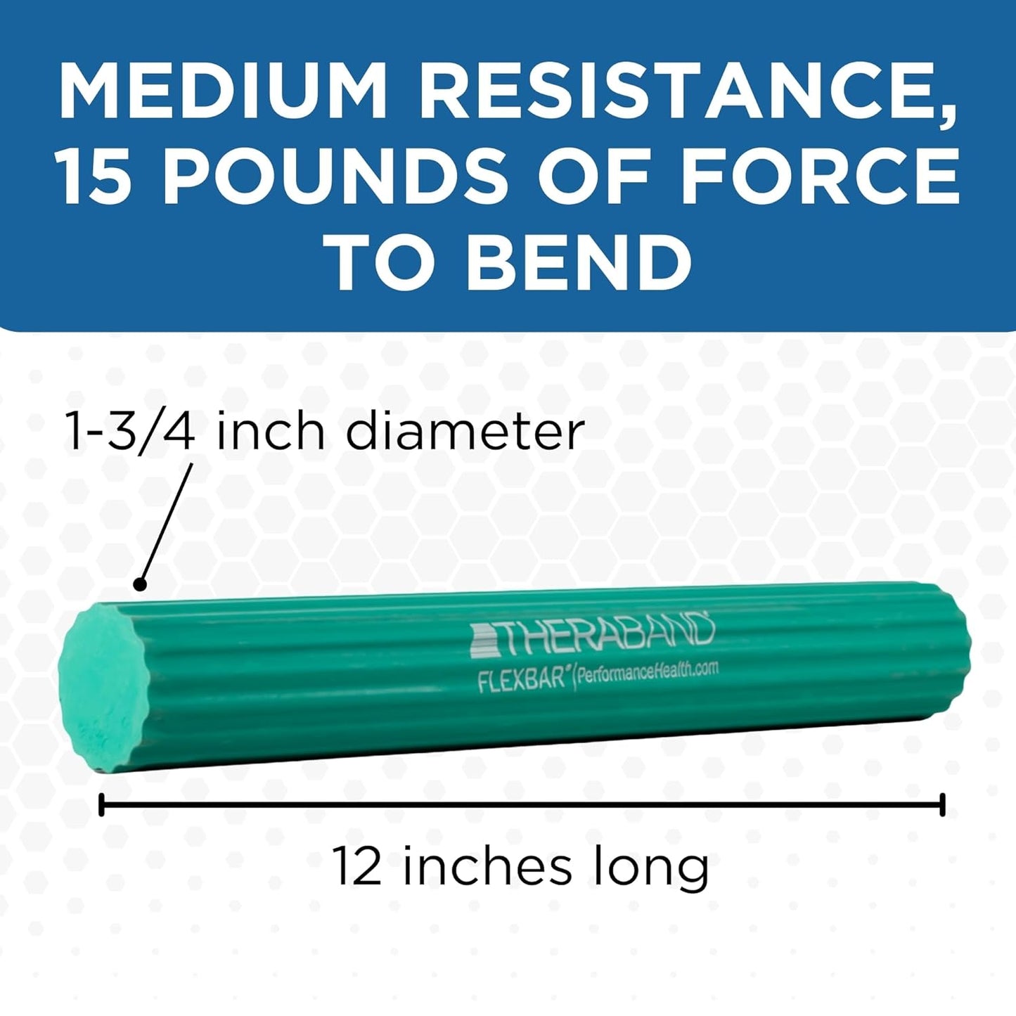 Flexbar Resistance Bar - Medium Green Flex Therapy Tool for Physical Rehabilitation, Wrist and Forearm Exercise, Non-Slip Grip, Compact Design