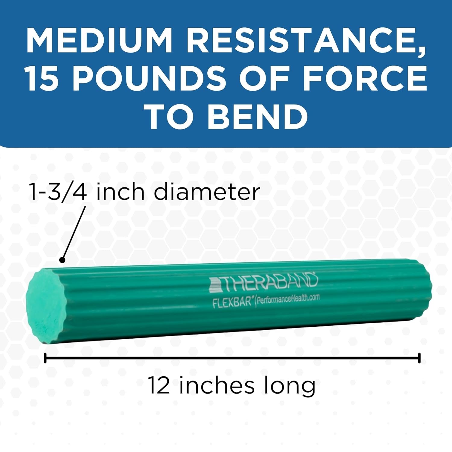Flexbar Resistance Bar - Medium Green Flex Therapy Tool for Physical Rehabilitation, Wrist and Forearm Exercise, Non-Slip Grip, Compact Design