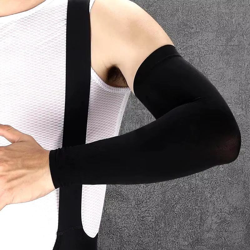 Ice Silk UV Protection Arm Sleeves for Cycling, Running, and Outdoor Fitness Activities